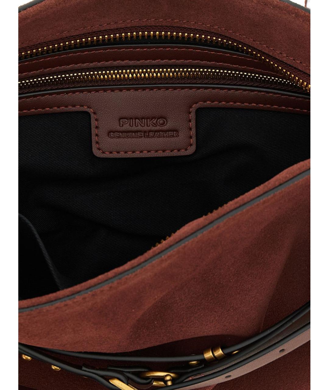 PINKO Бордовая замшевая сумка через плечо, фото 3