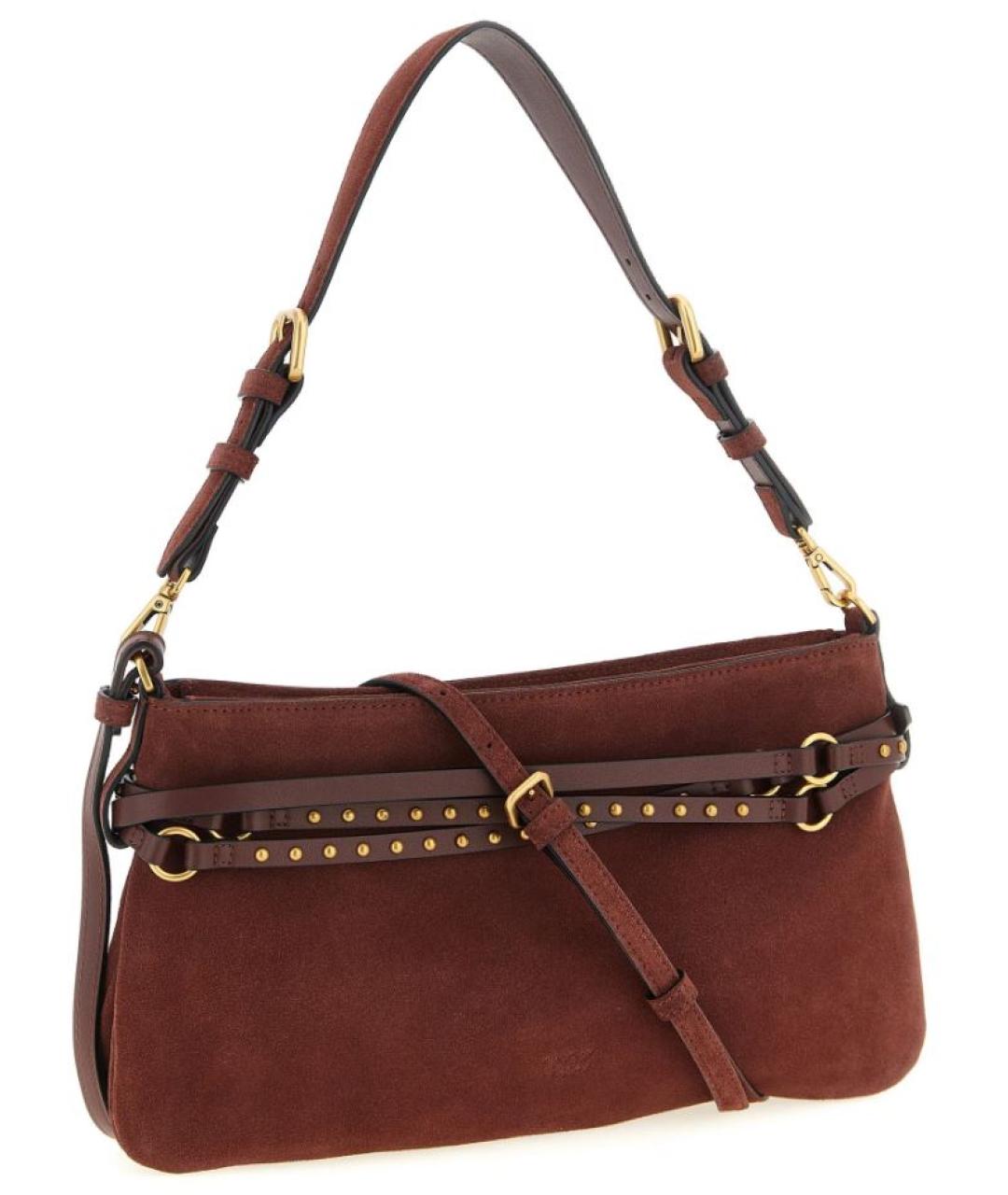 PINKO Бордовая замшевая сумка через плечо, фото 2