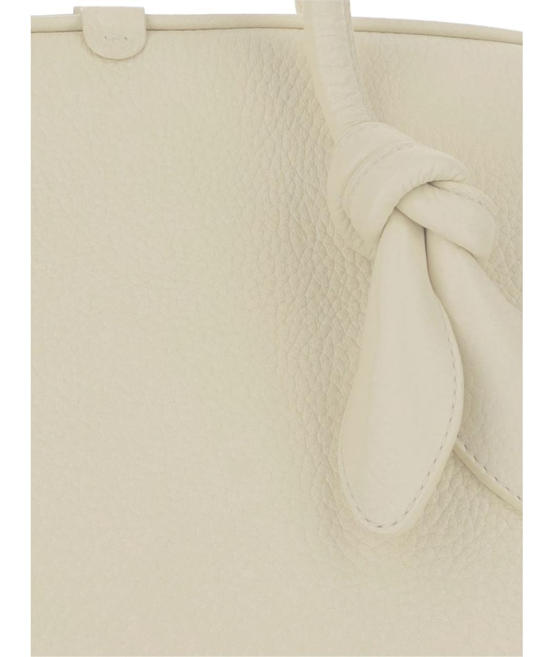 JACQUEMUS Белая кожаная сумка тоут, фото 2