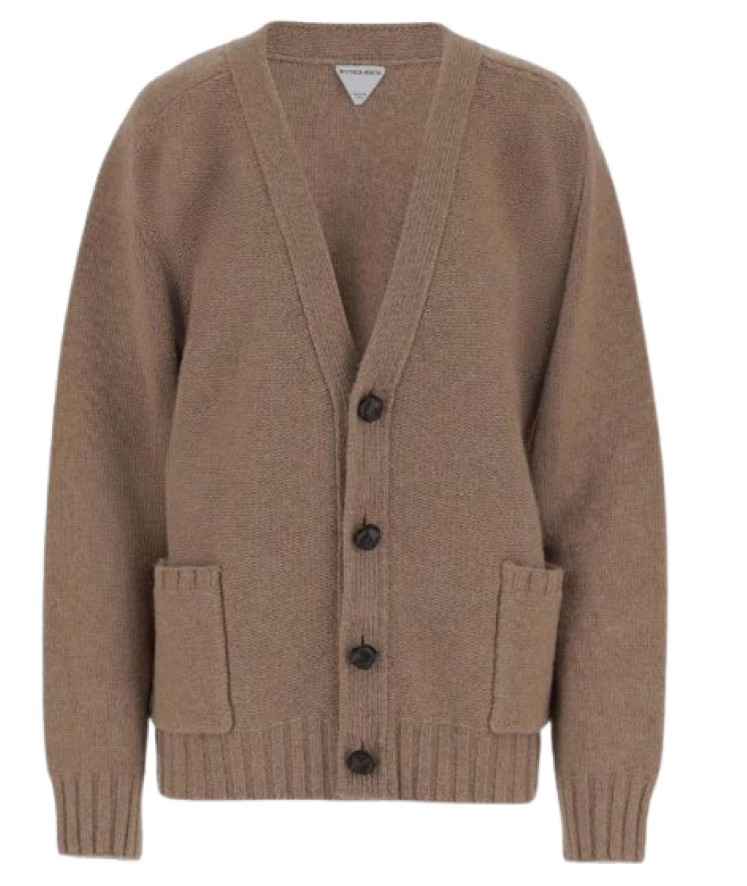 BOTTEGA VENETA Коричневый шерстяной кардиган, фото 1