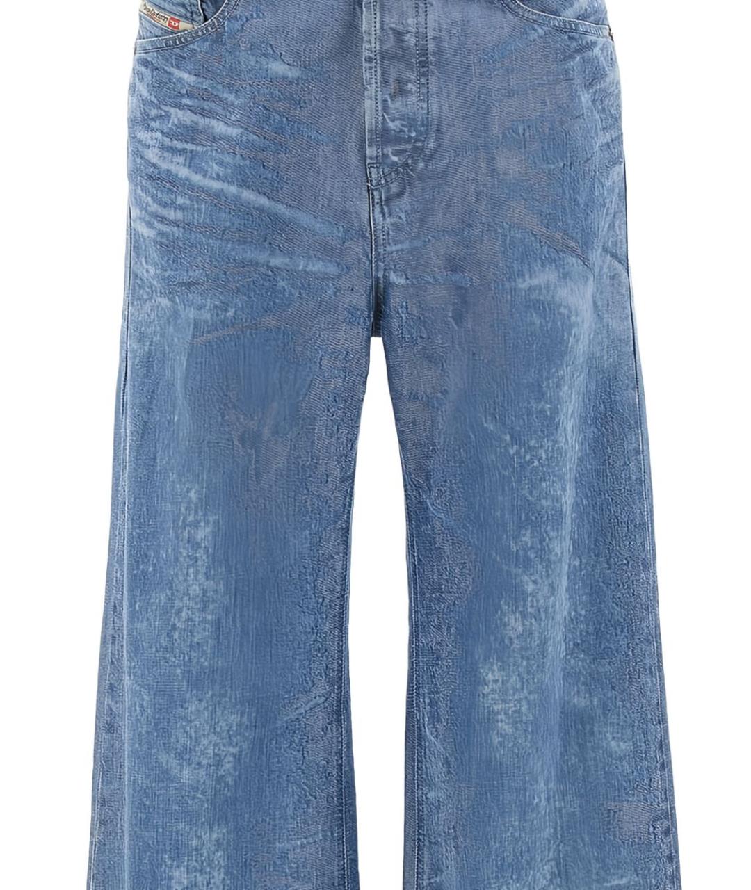 DIESEL Голубые хлопковые прямые джинсы, фото 2