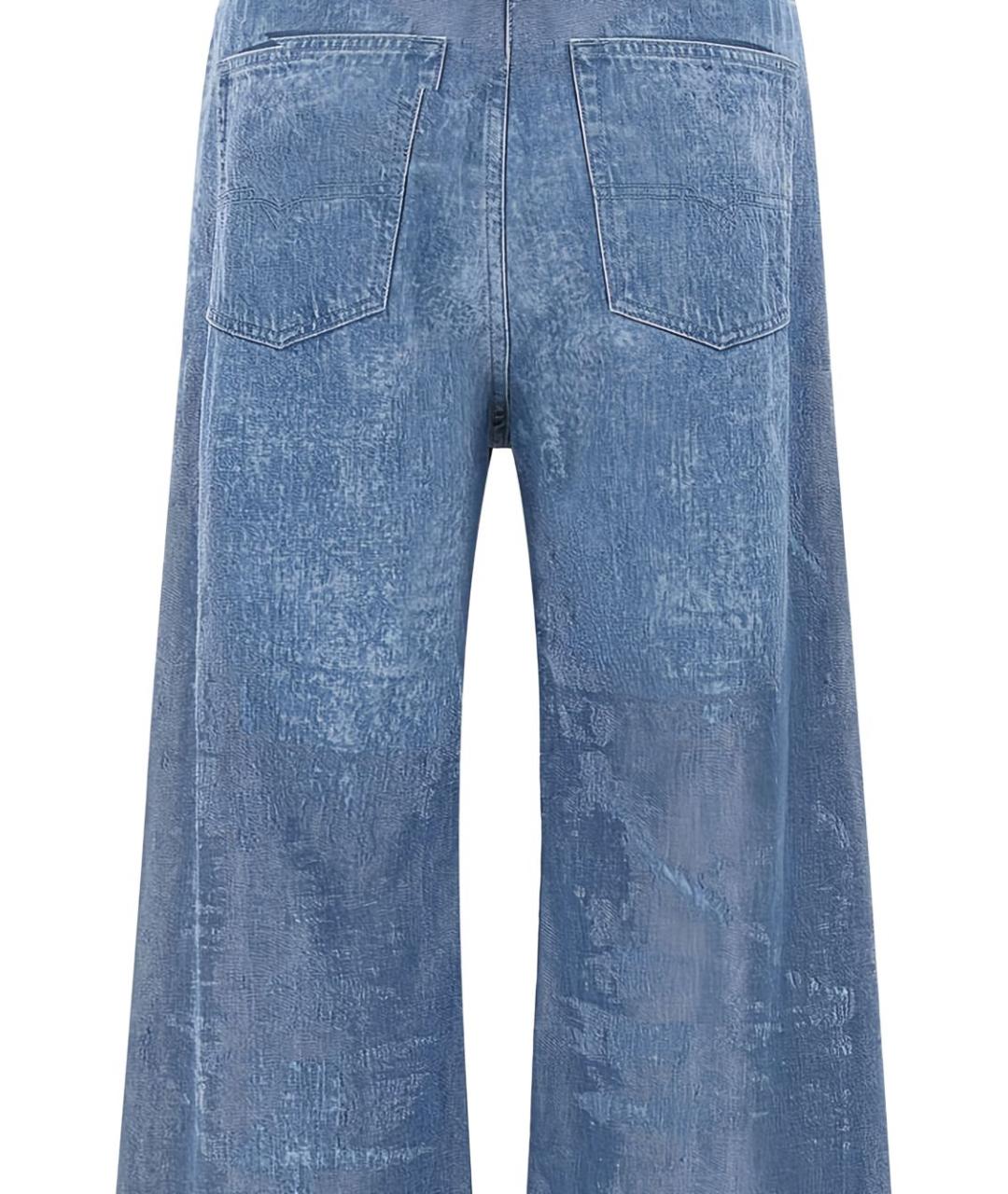 DIESEL Голубые хлопковые прямые джинсы, фото 3