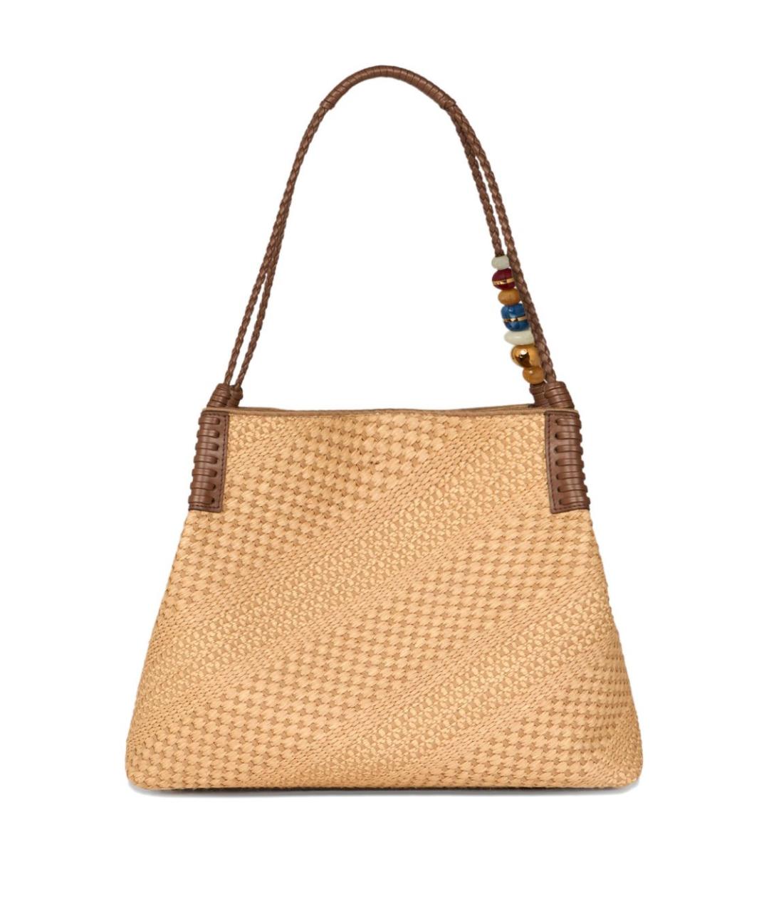 ETRO Бежевая пелетеная сумка тоут, фото 4