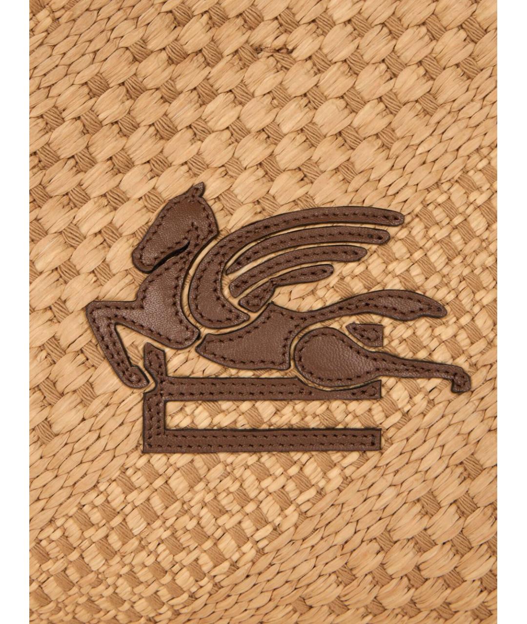 ETRO Бежевая пелетеная сумка тоут, фото 5