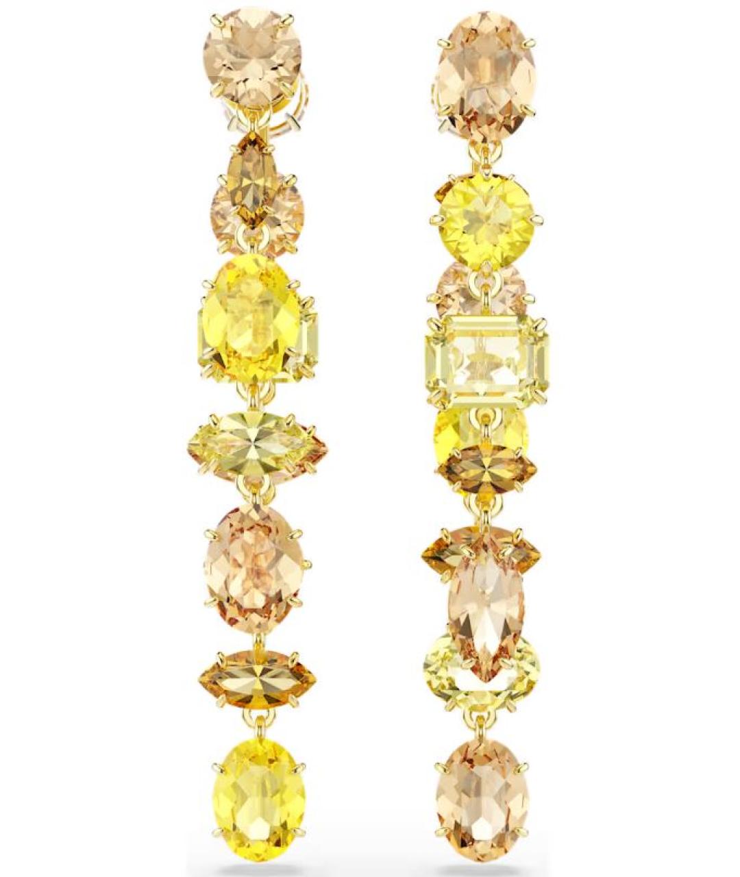 SWAROVSKI Золотые металлические серьги, фото 2