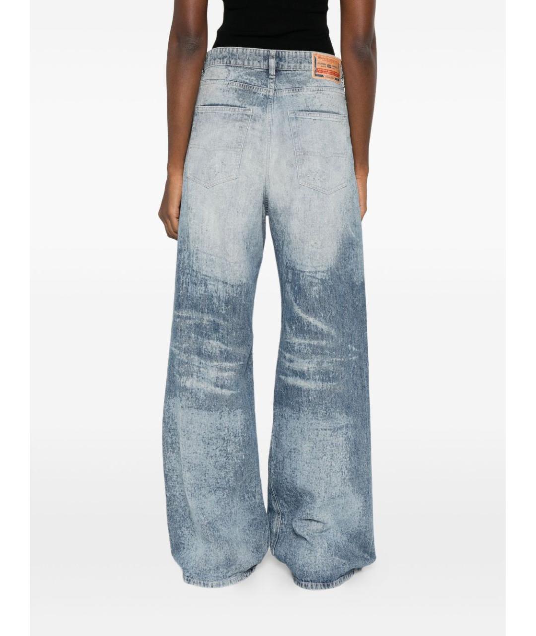 DIESEL Голубые хлопковые прямые джинсы, фото 4