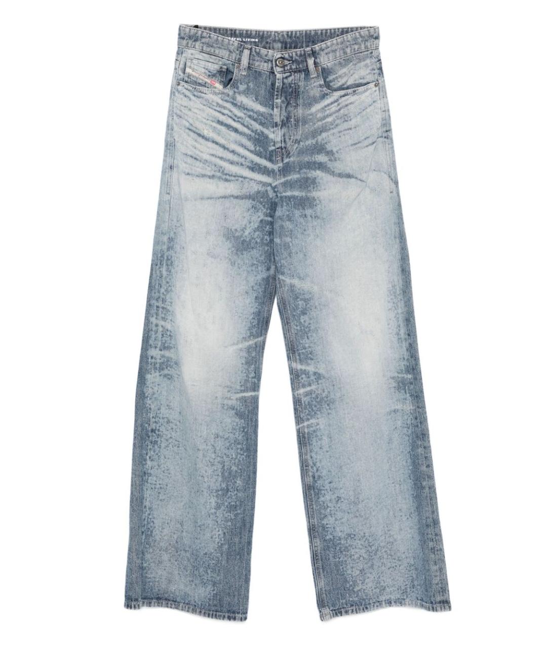 DIESEL Голубые хлопковые прямые джинсы, фото 1
