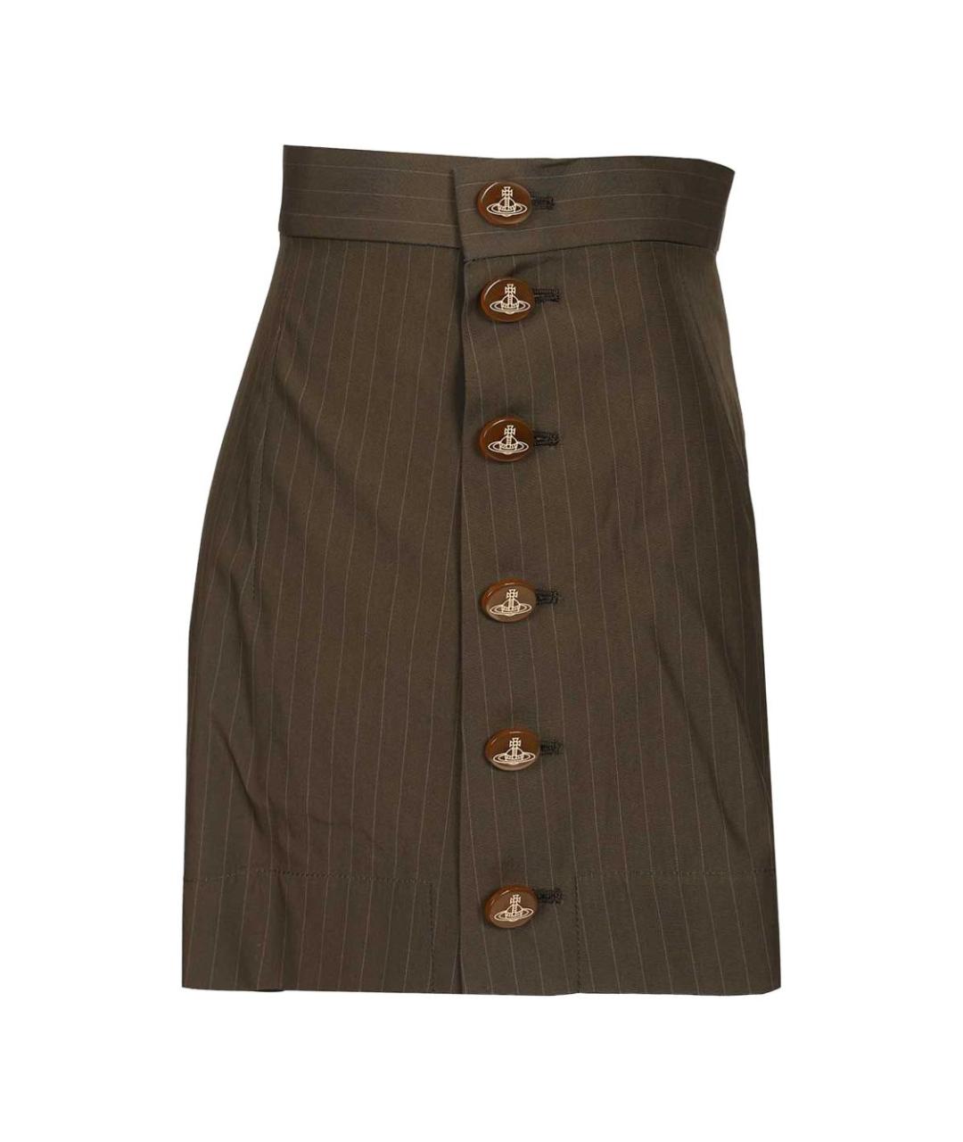 VIVIENNE WESTWOOD Хаки хлопковая юбка-шорты, фото 1