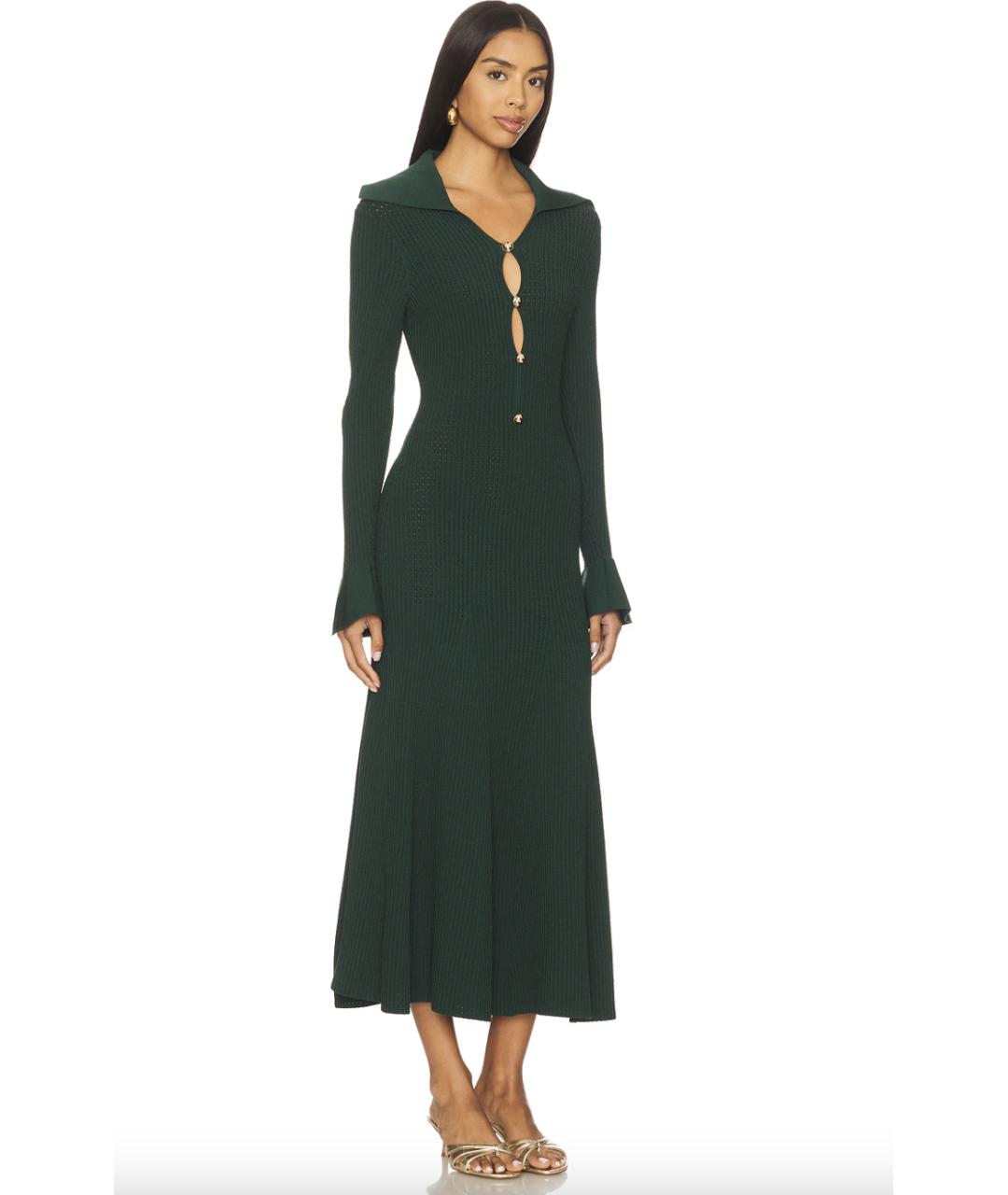 SELF-PORTRAIT Зеленые вискозное повседневное платье, фото 3