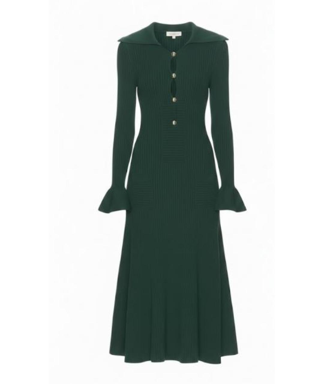 SELF-PORTRAIT Зеленые вискозное повседневное платье, фото 1