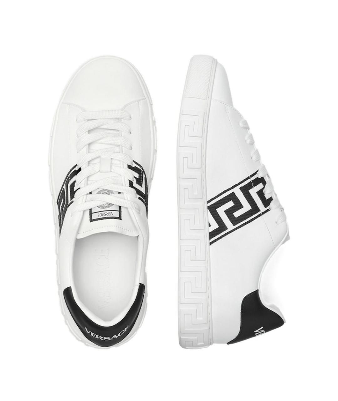 VERSACE Белые кожаные кеды, фото 4