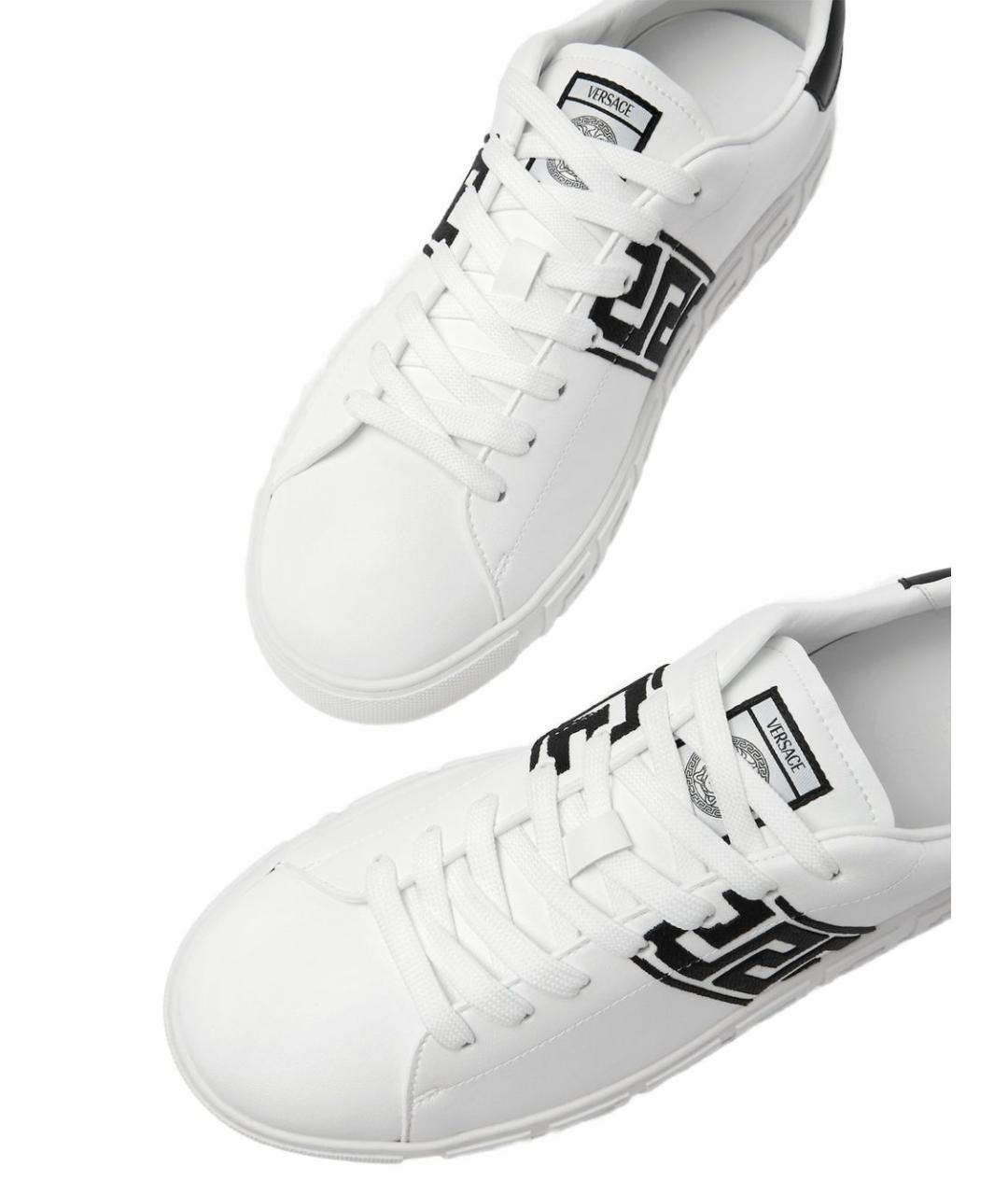 VERSACE Белые кожаные кеды, фото 5