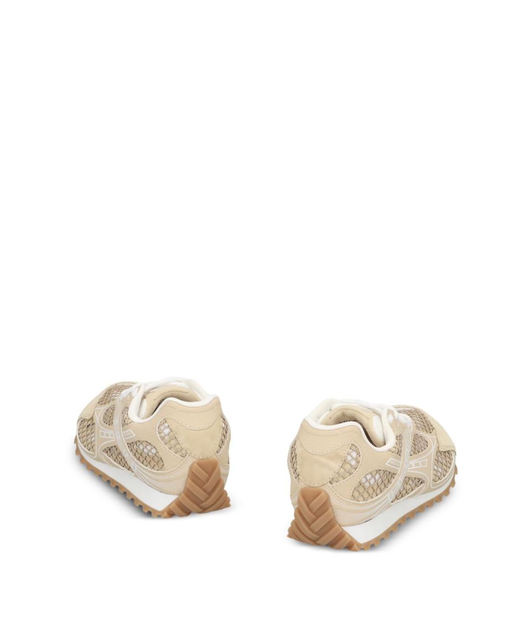 BOTTEGA VENETA Бежевые кожаные кроссовки, фото 5