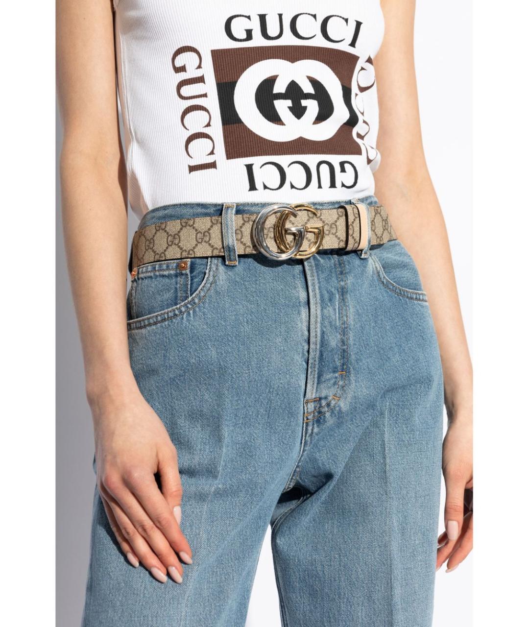 GUCCI Бежевый ремень, фото 5