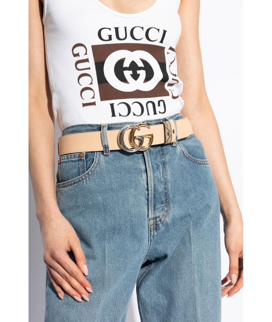 GUCCI Бежевый ремень, фото 4