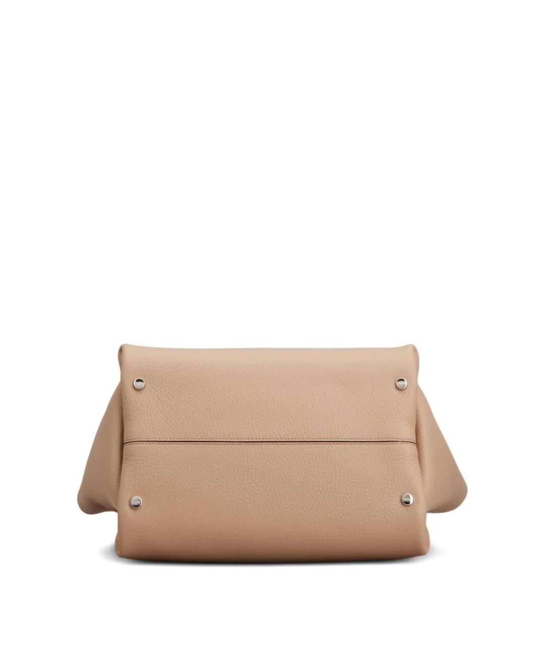 TOD'S Бежевая кожаная сумка тоут, фото 2