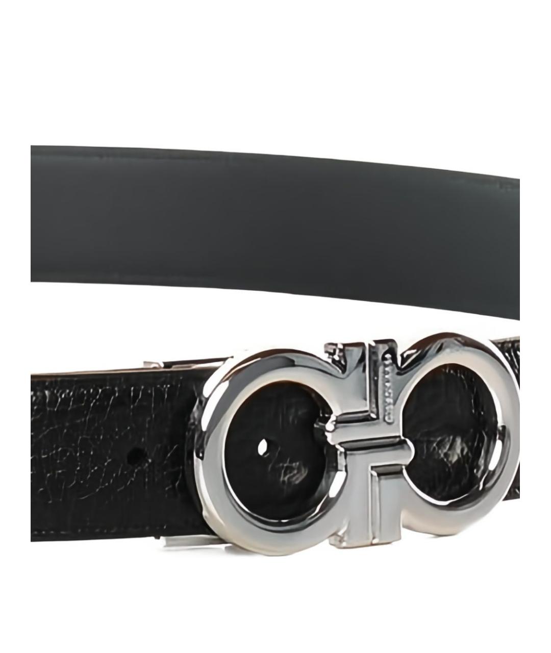 FERRAGAMO Черный кожаный ремень, фото 3