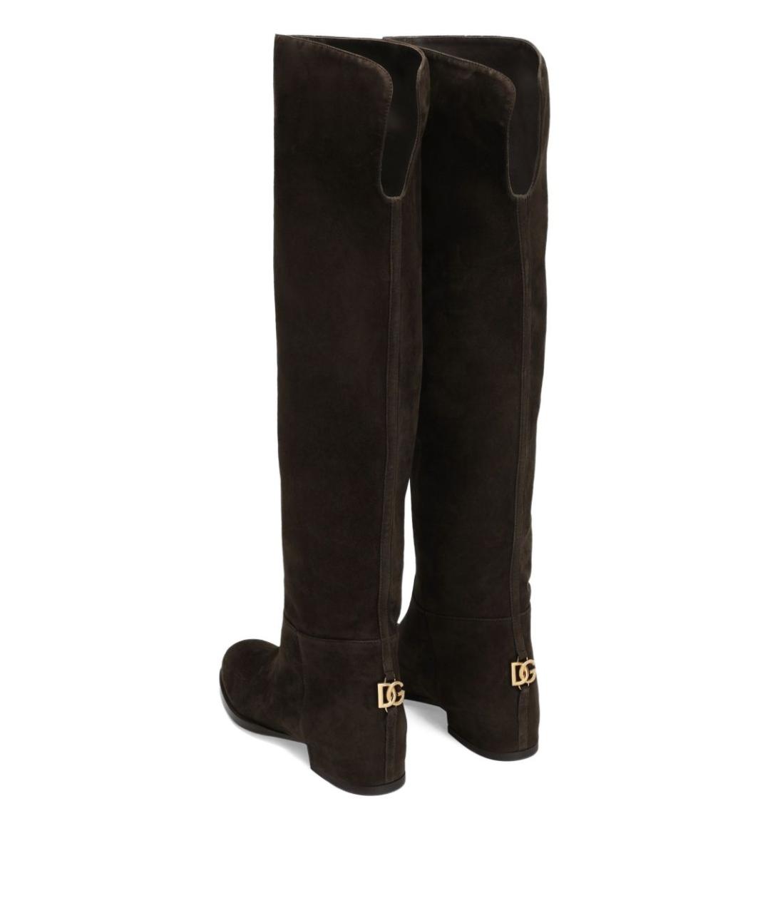 DOLCE&GABBANA Коричневые замшевые сапоги, фото 4