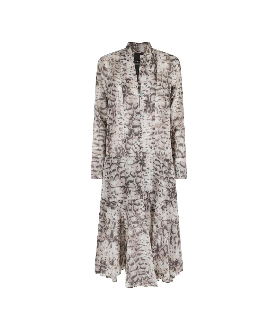 PINKO Бежевое хлопковое повседневное платье, фото 1