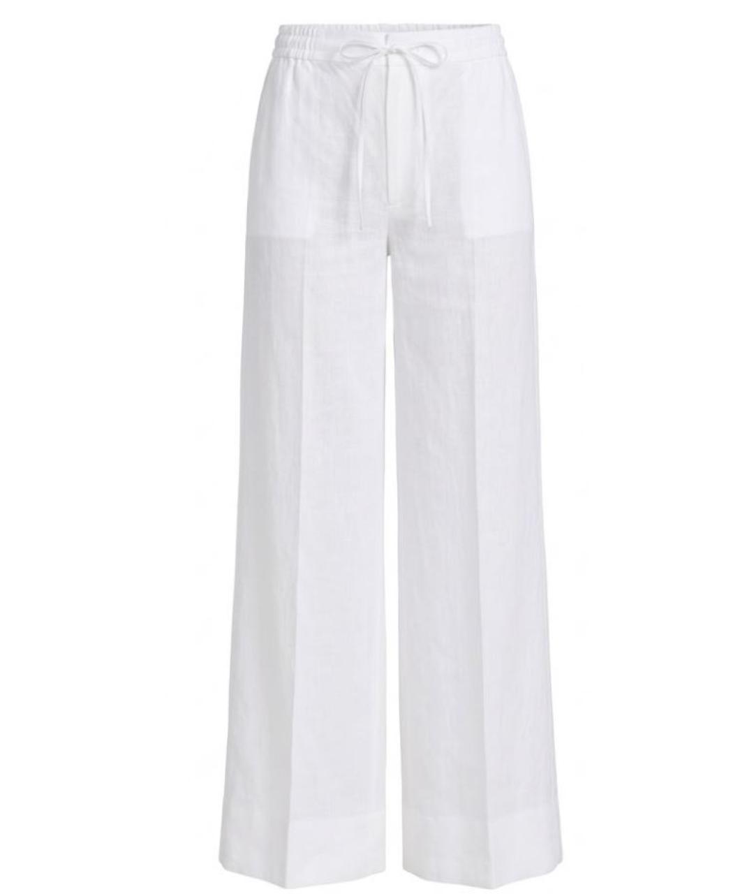 TWIN-SET Белые хлопковые прямые брюки, фото 1
