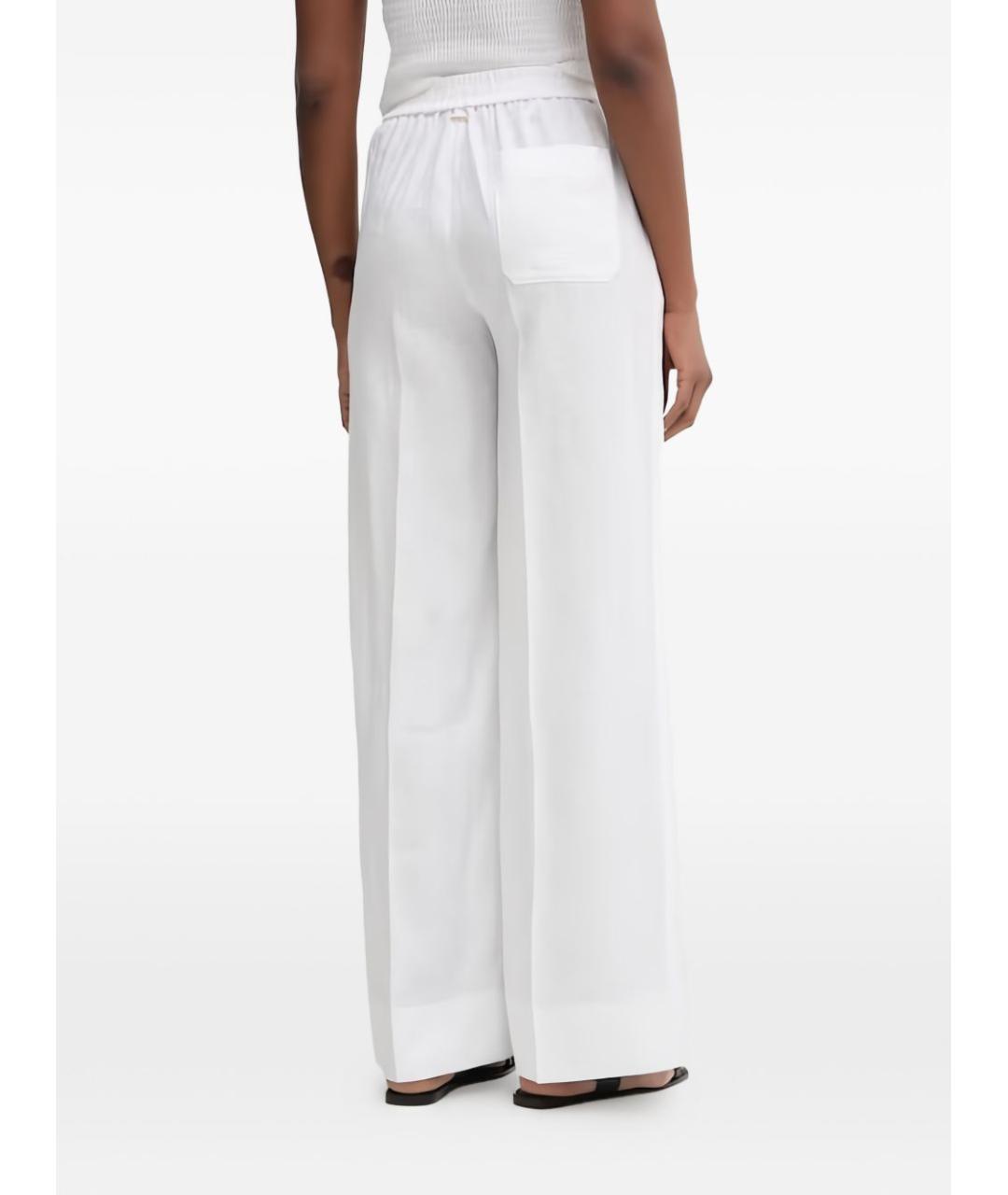 TWIN-SET Белые хлопковые прямые брюки, фото 5
