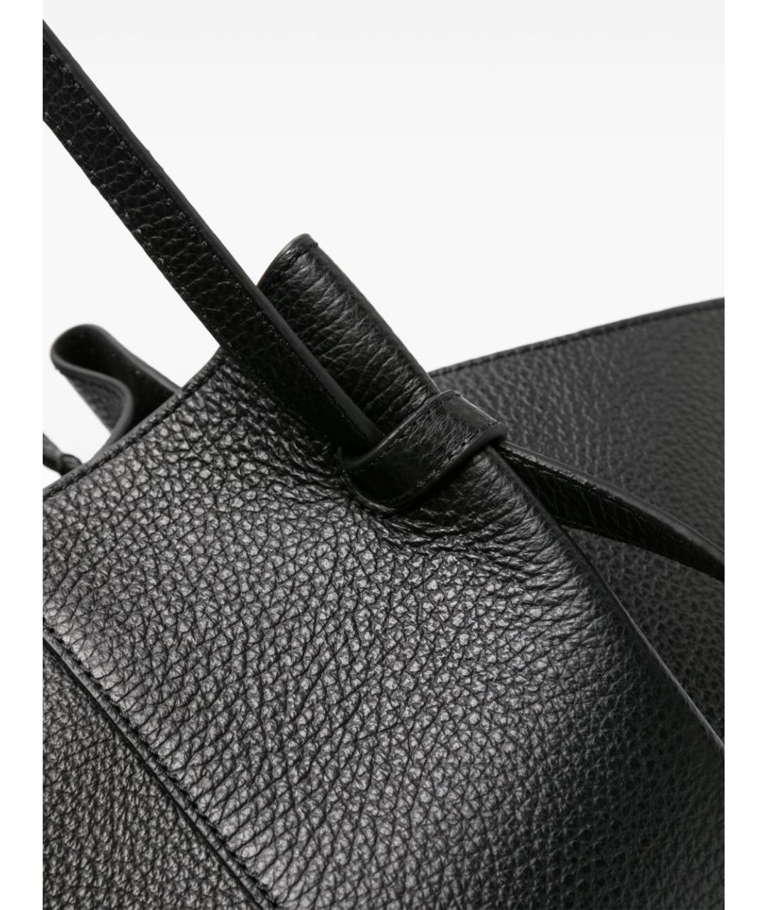 YUZEFI Черная кожаная сумка тоут, фото 2