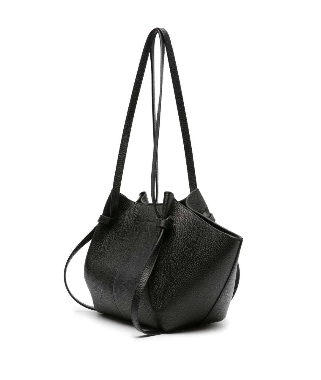 YUZEFI Черная кожаная сумка тоут, фото 3