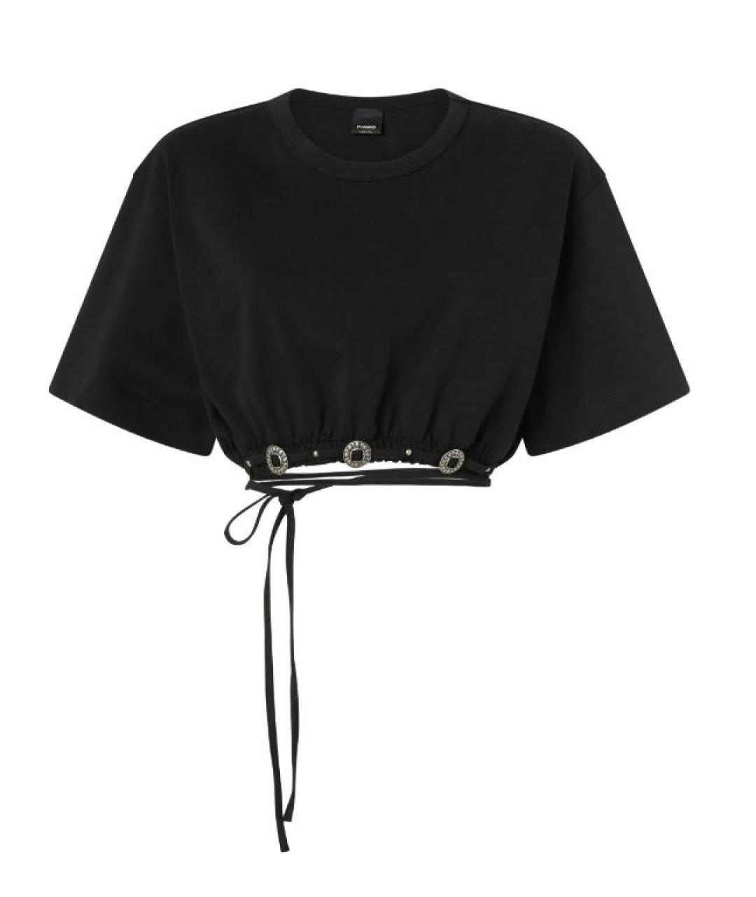 PINKO Черная хлопковая футболка, фото 1