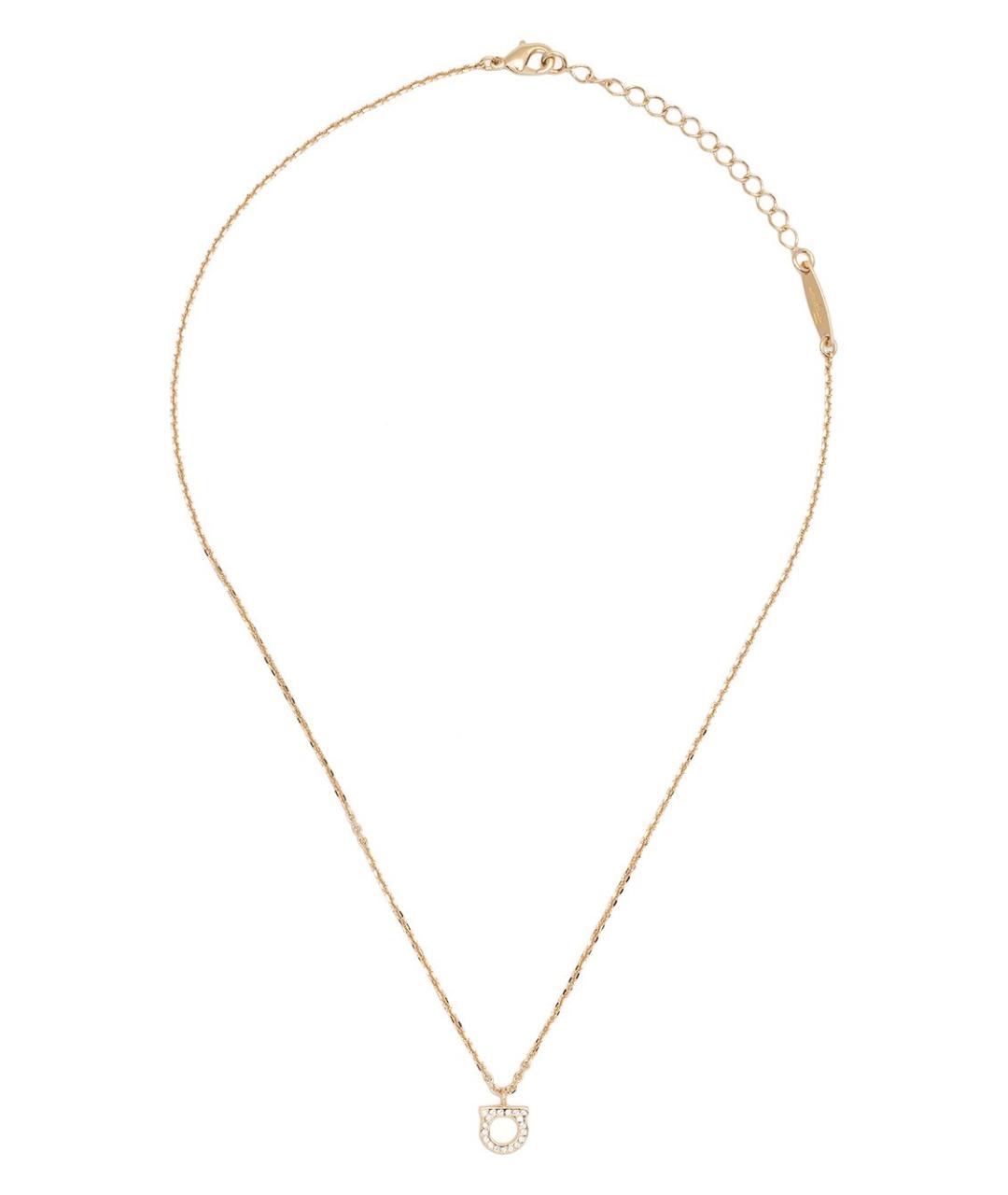 FERRAGAMO Золотое латунное колье, фото 3