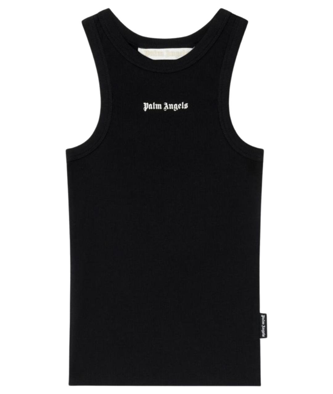 PALM ANGELS Черная хлопко-эластановая майка, фото 1