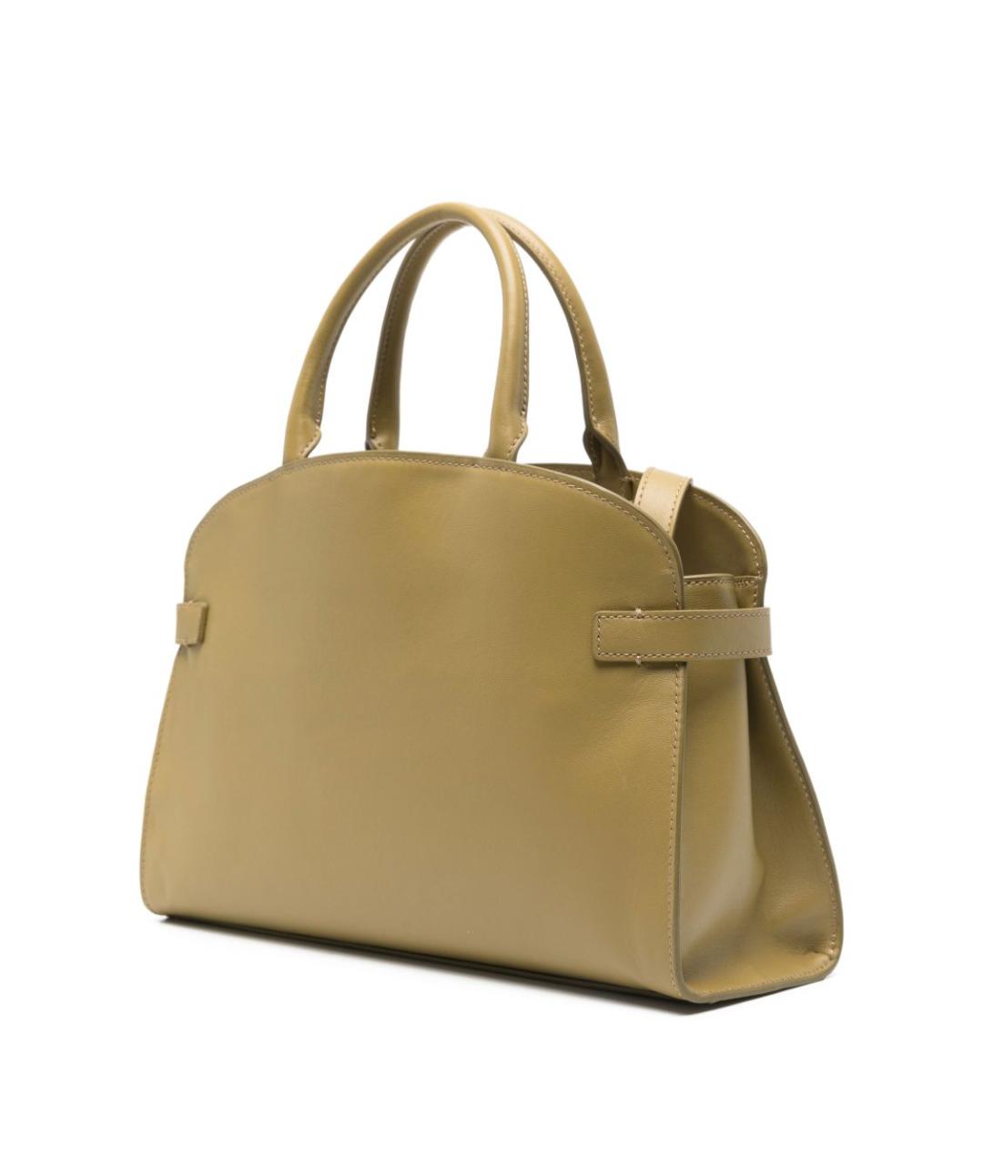 COCCINELLE Горчичная кожаная сумка тоут, фото 4