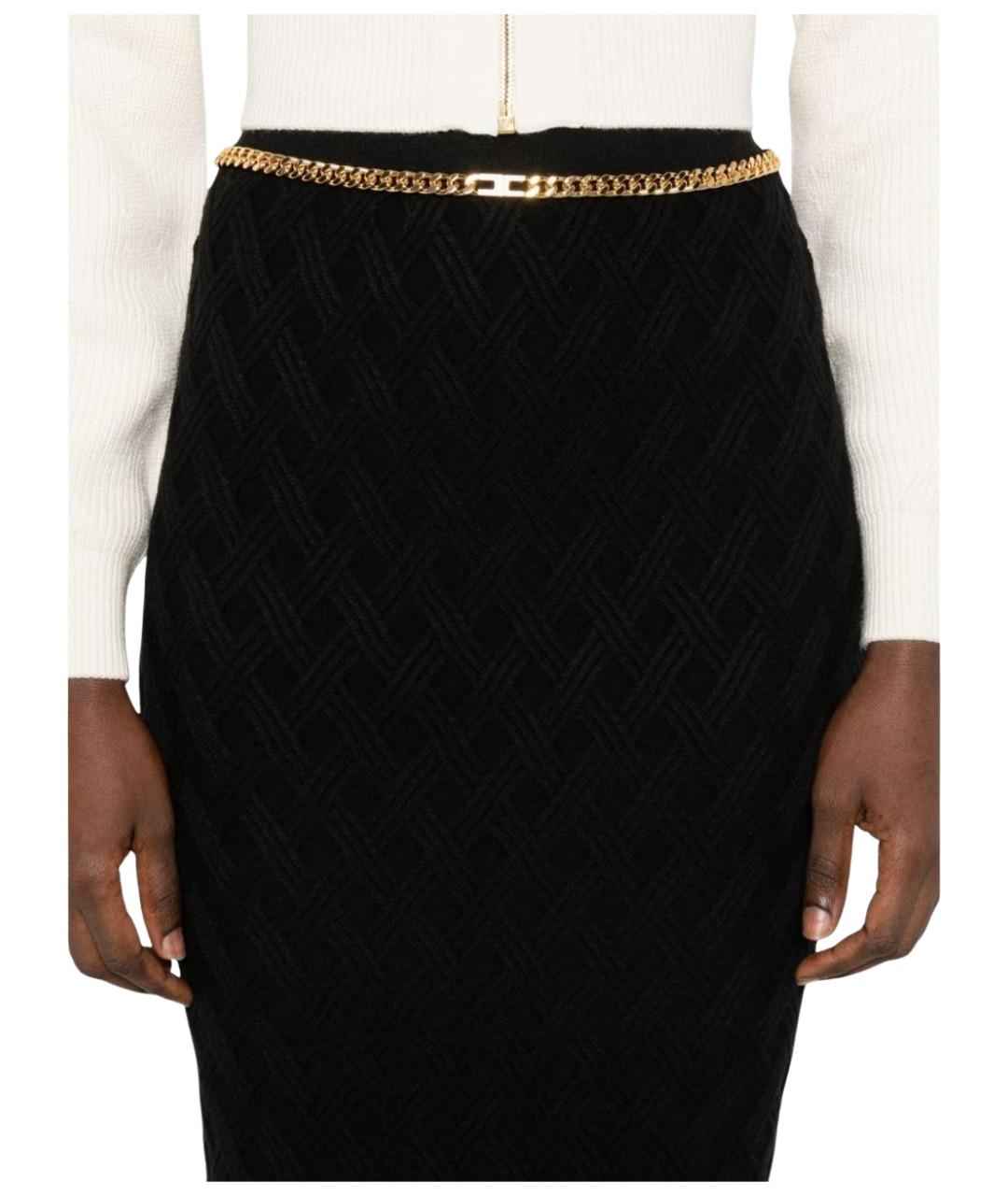 ELISABETTA FRANCHI Черная юбка миди, фото 4