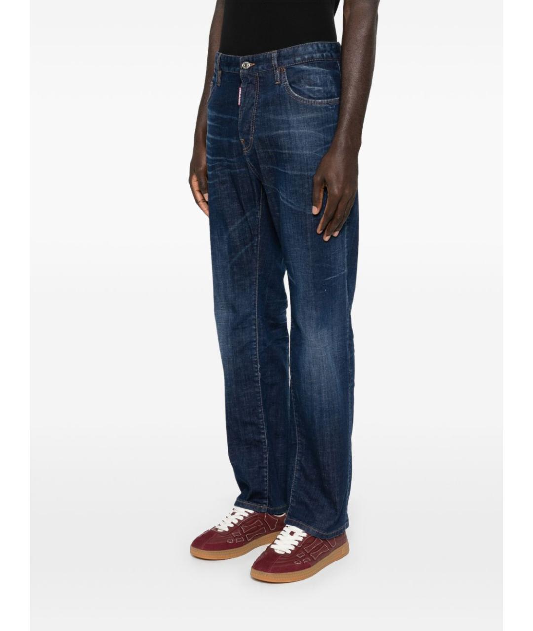 DSQUARED2 Синие хлопковые прямые джинсы, фото 5
