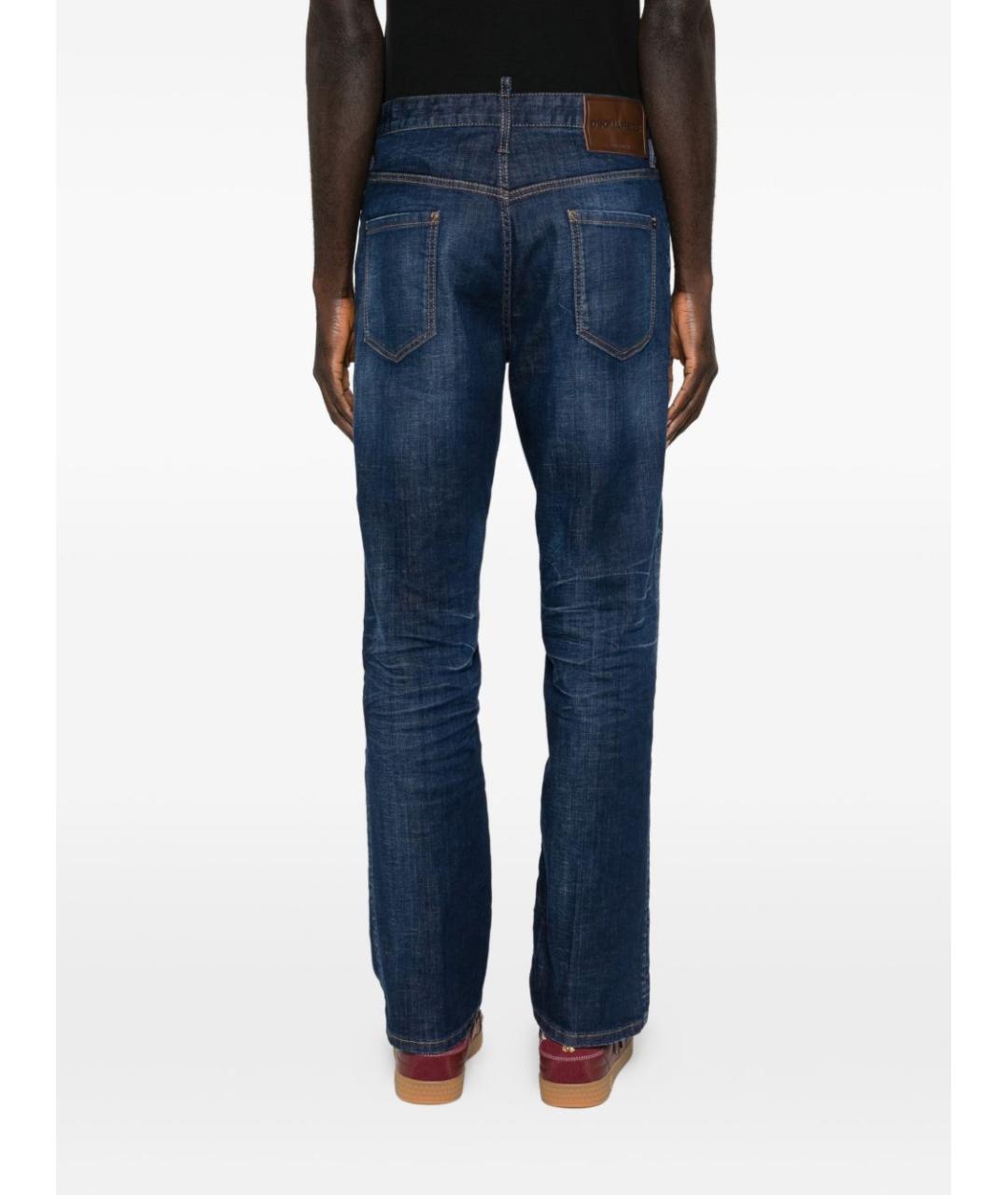 DSQUARED2 Синие хлопковые прямые джинсы, фото 3
