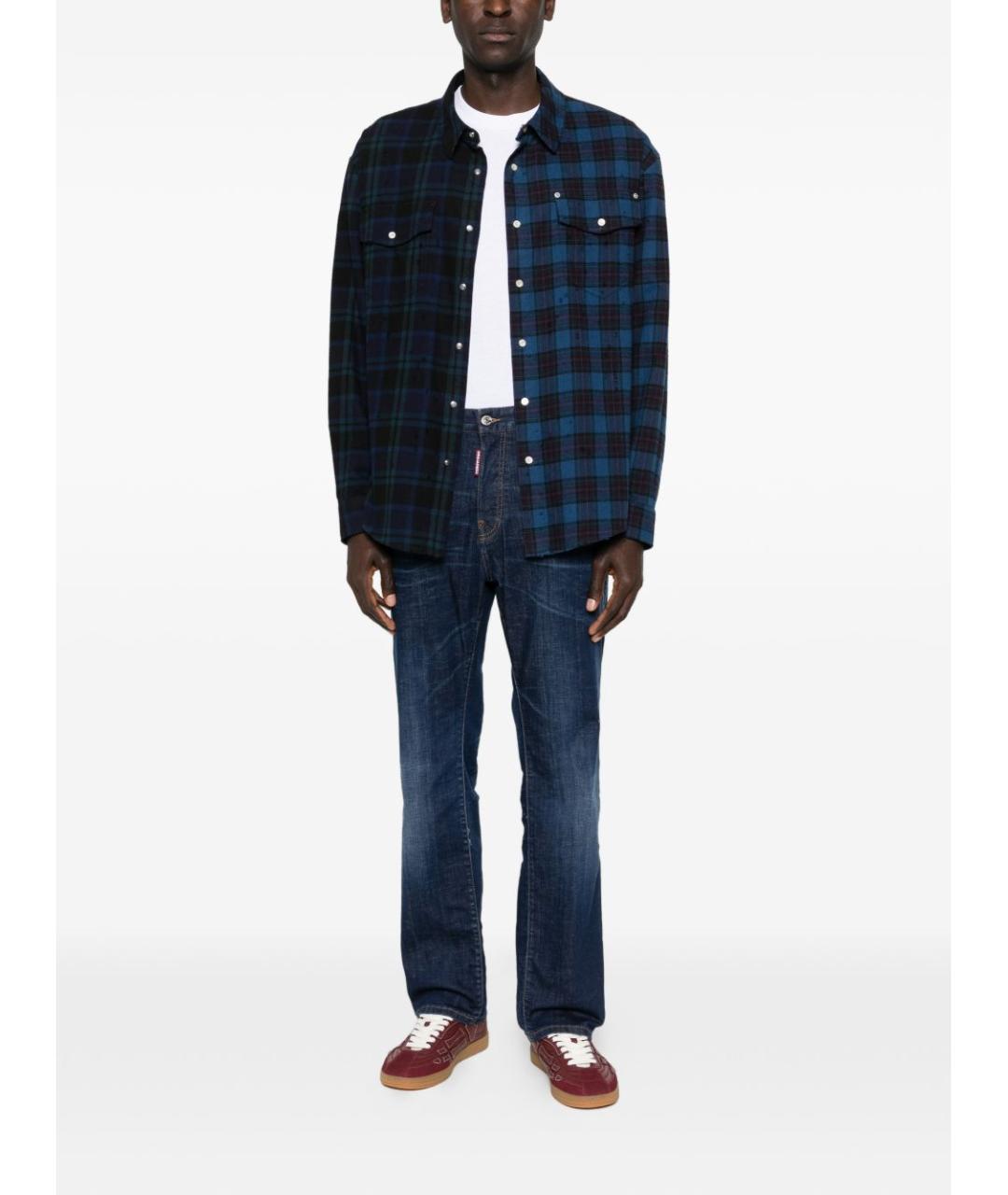 DSQUARED2 Синие хлопковые прямые джинсы, фото 4