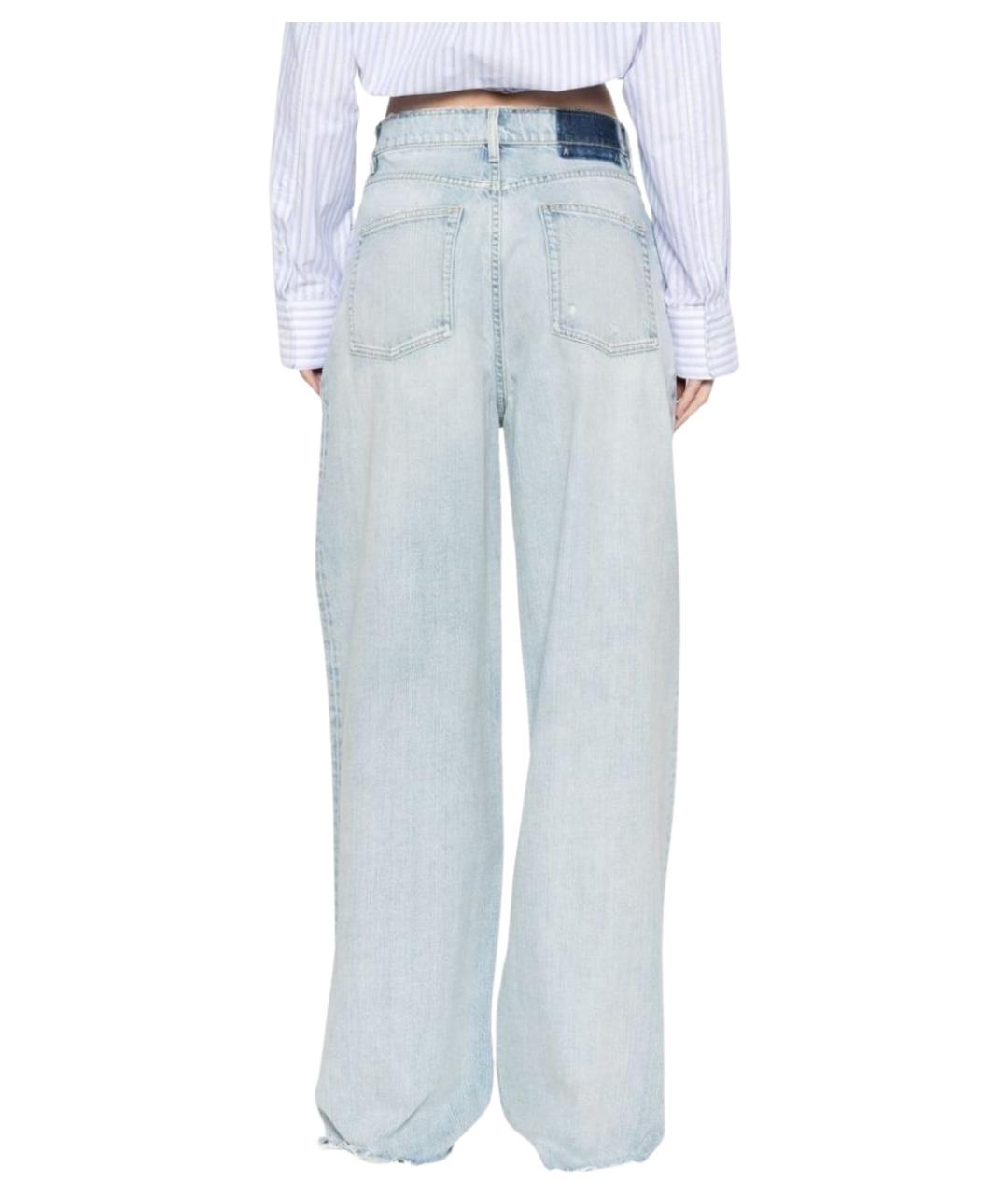 GOLDEN GOOSE DELUXE BRAND Голубые хлопковые прямые джинсы, фото 5