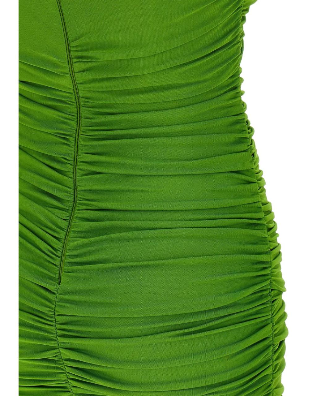 ELISABETTA FRANCHI Зеленые вискозное коктейльное платье, фото 4