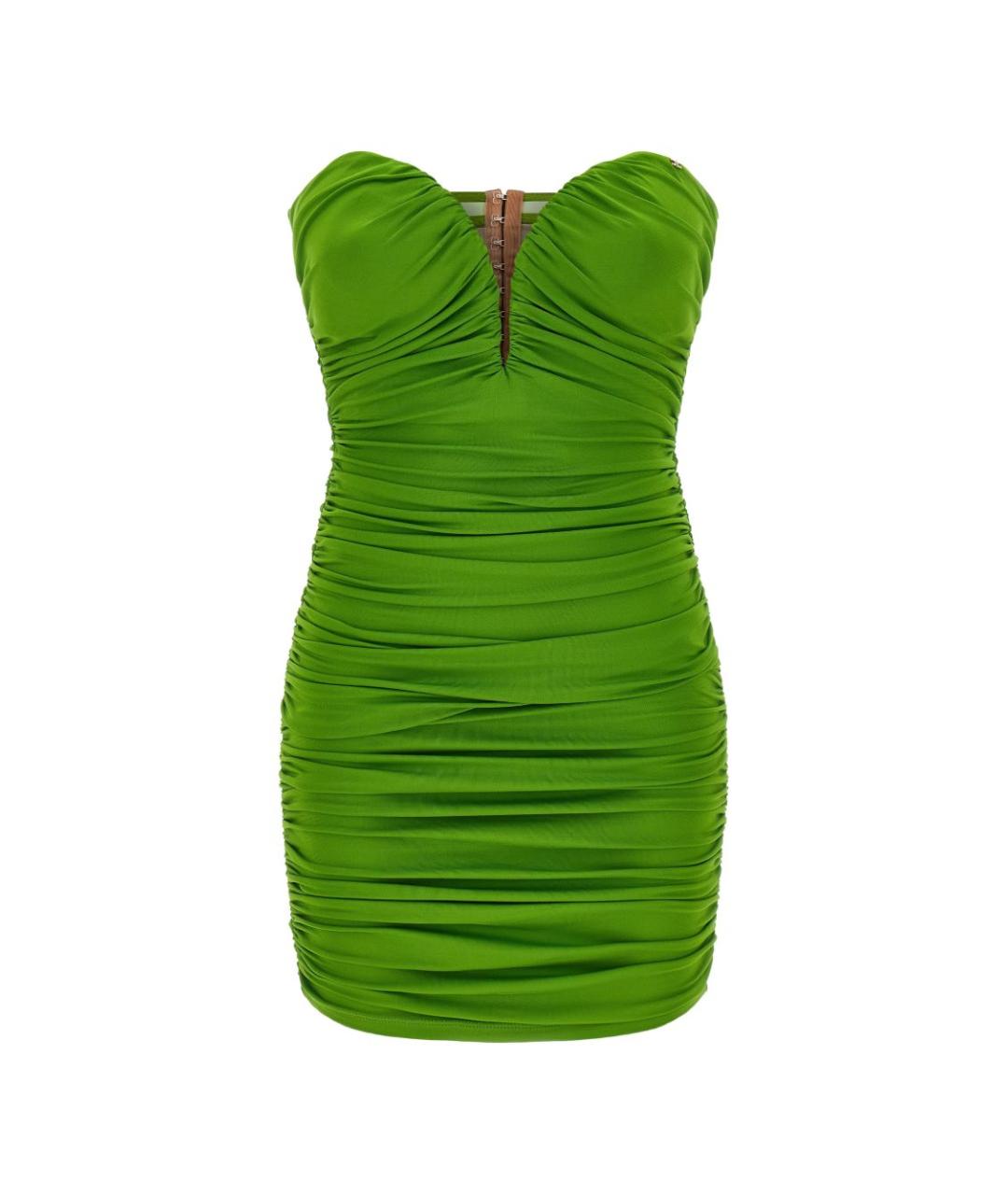 ELISABETTA FRANCHI Зеленые вискозное коктейльное платье, фото 1