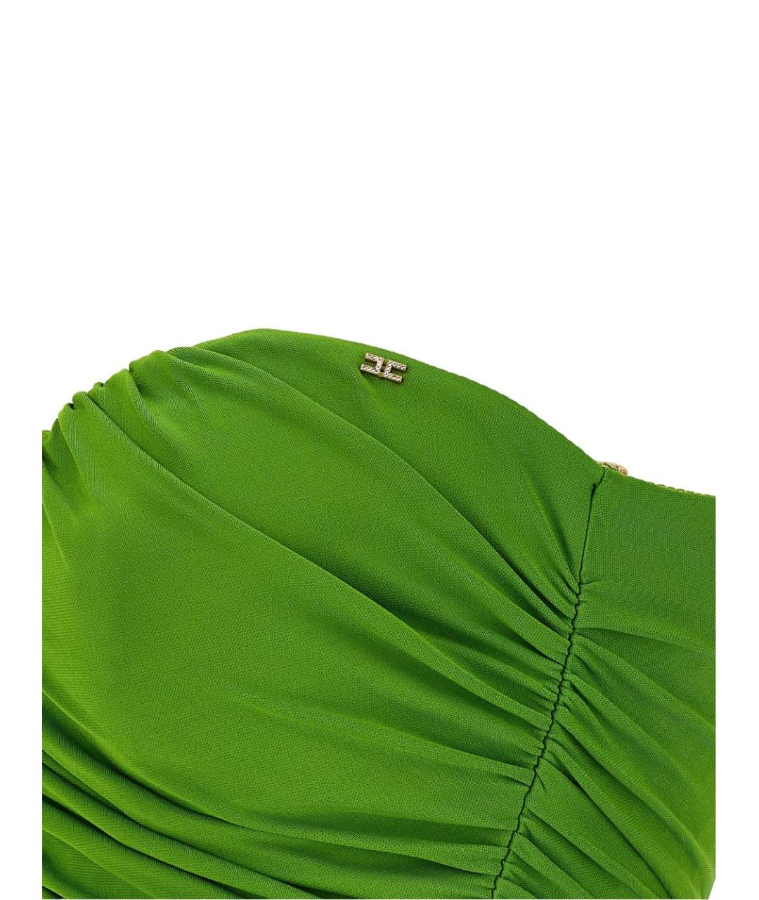 ELISABETTA FRANCHI Зеленые вискозное коктейльное платье, фото 2