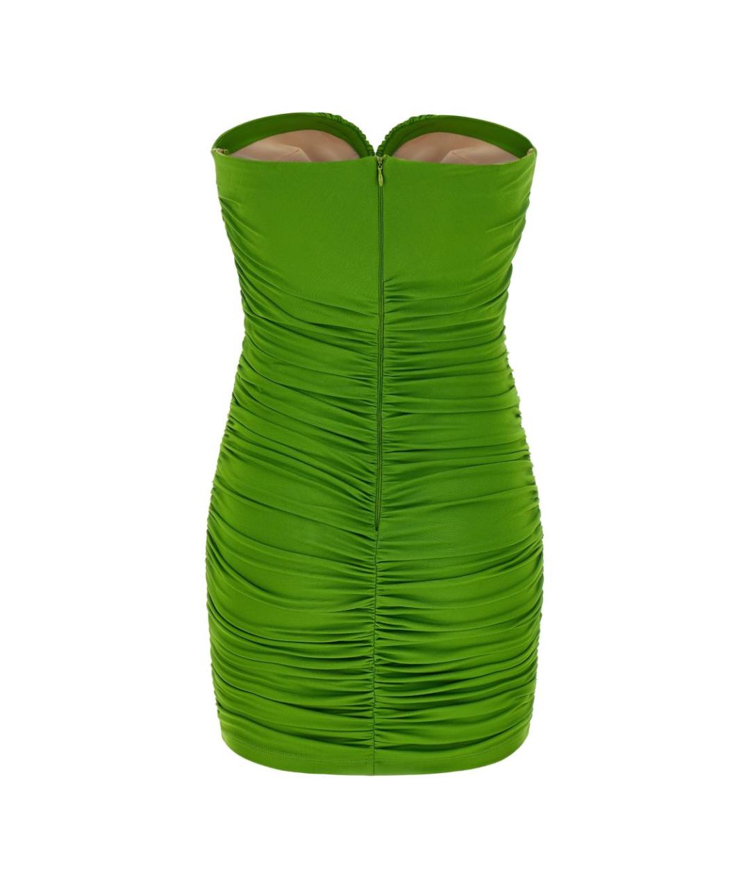 ELISABETTA FRANCHI Зеленые вискозное коктейльное платье, фото 5