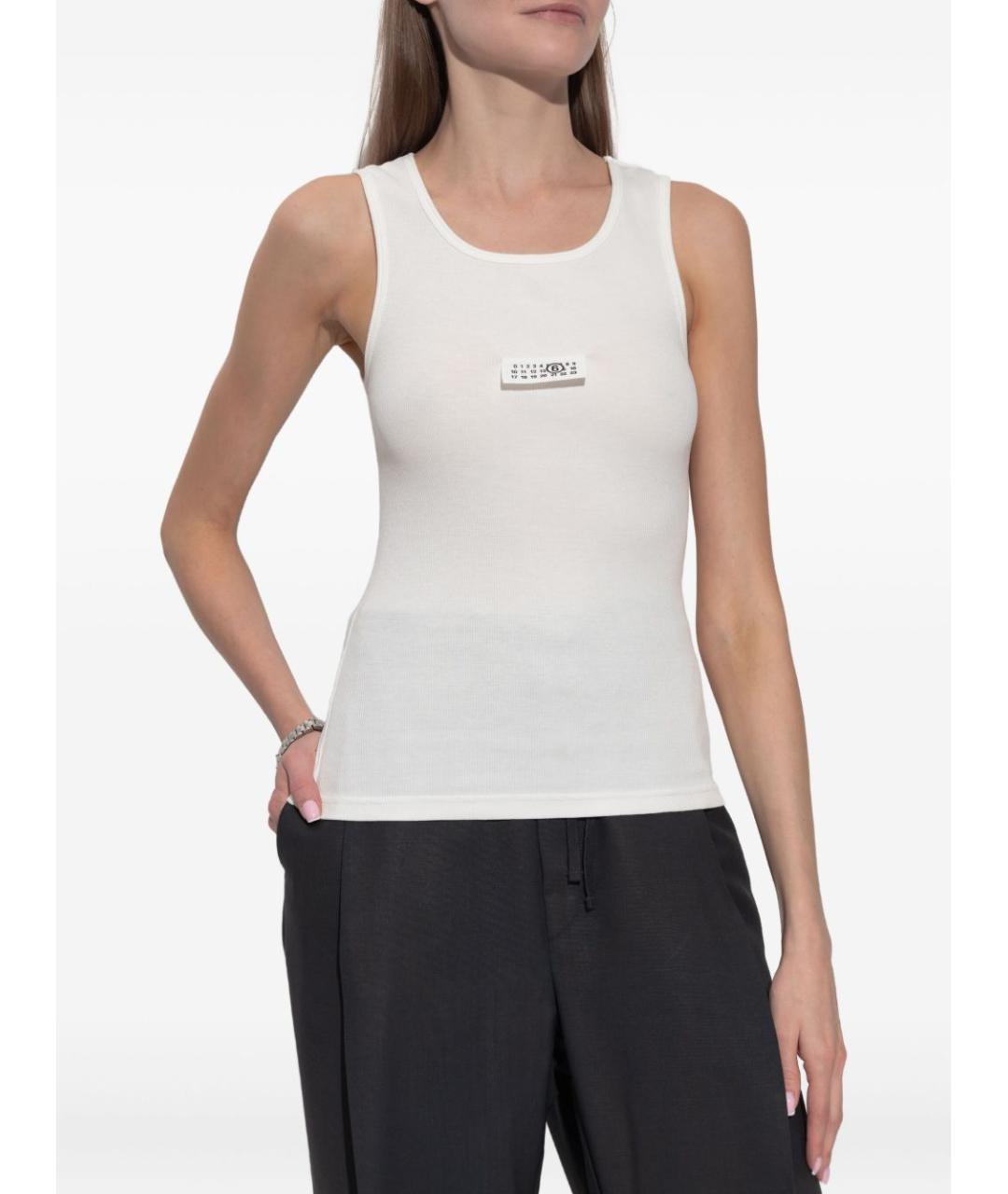 MM6 MAISON MARGIELA Белая хлопковая майка, фото 5