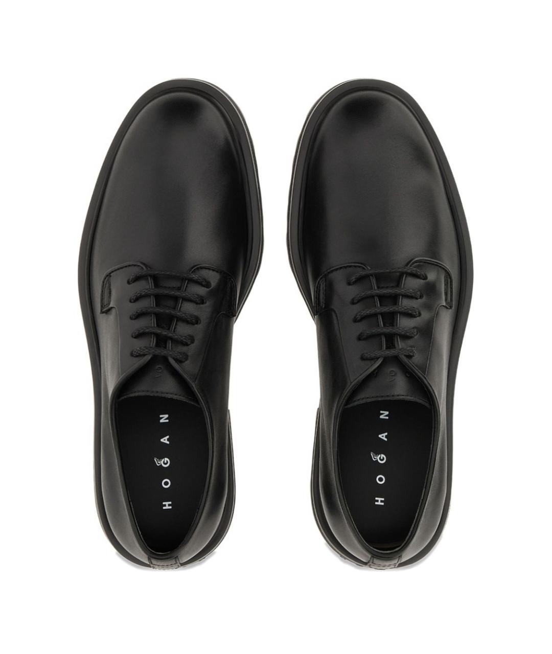 HOGAN Черные кожаные низкие ботинки, фото 2