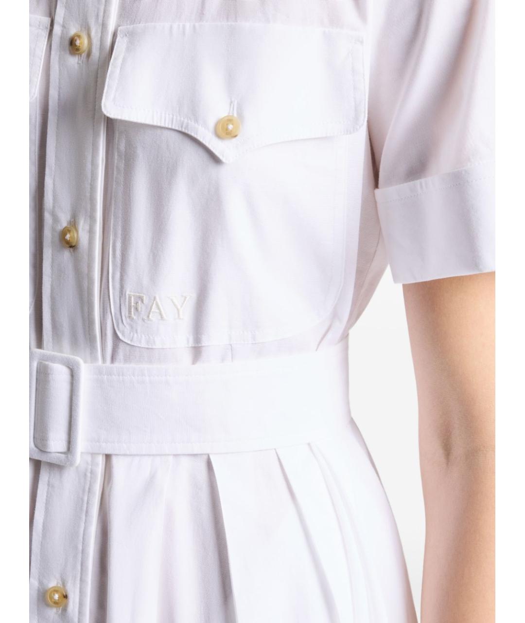 FAY Белое хлопковое повседневное платье, фото 5