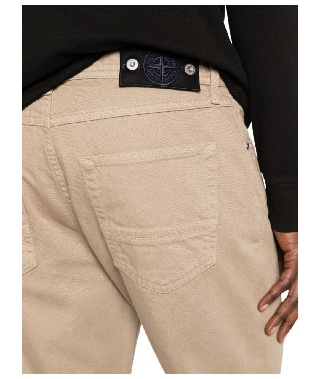 STONE ISLAND Бежевые повседневные брюки, фото 4