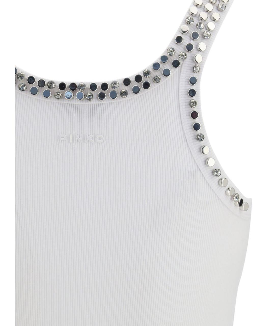 PINKO Белая хлопковая майка, фото 2