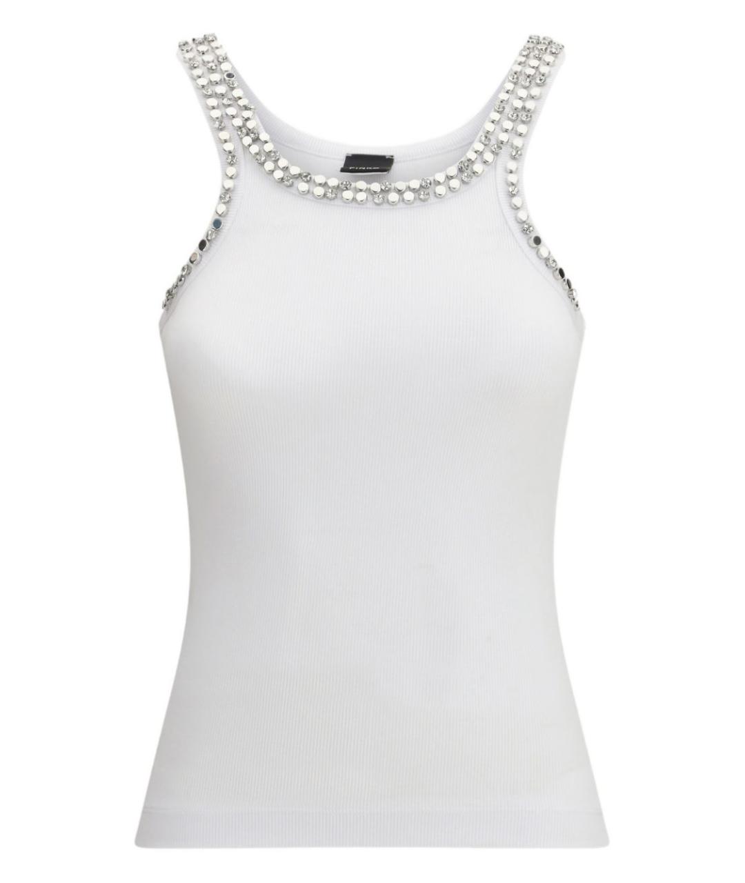 PINKO Белая хлопковая майка, фото 1