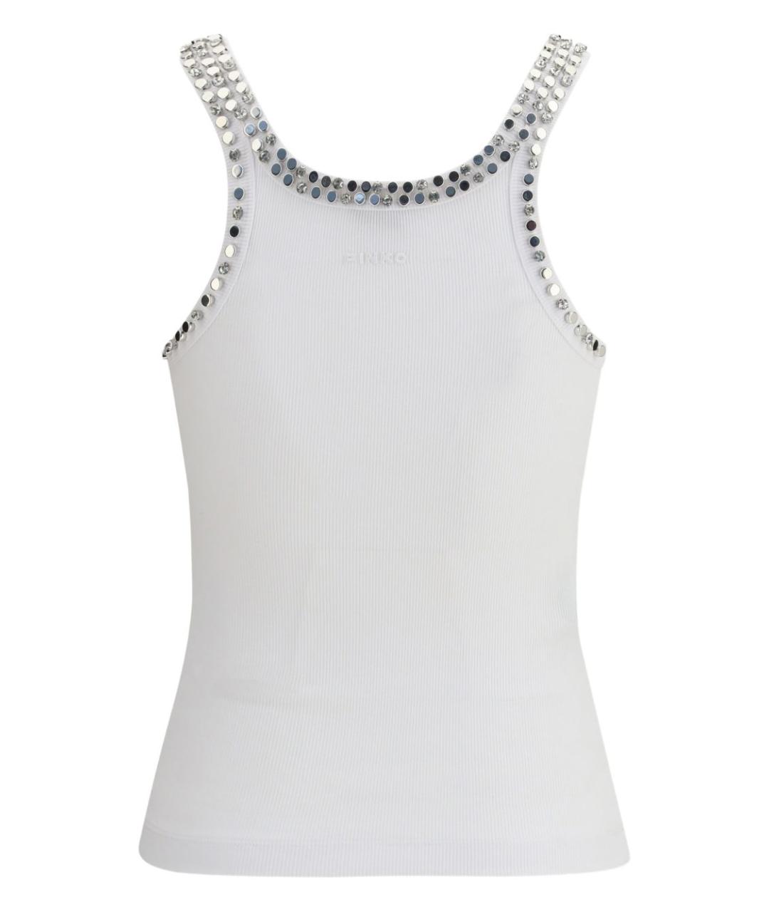 PINKO Белая хлопковая майка, фото 3