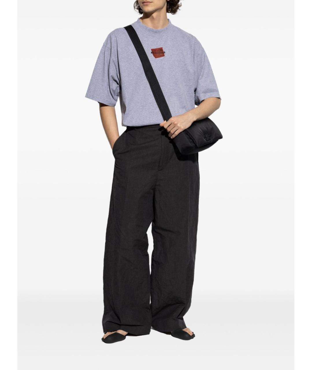 BALENCIAGA Серая хлопковая футболка, фото 3