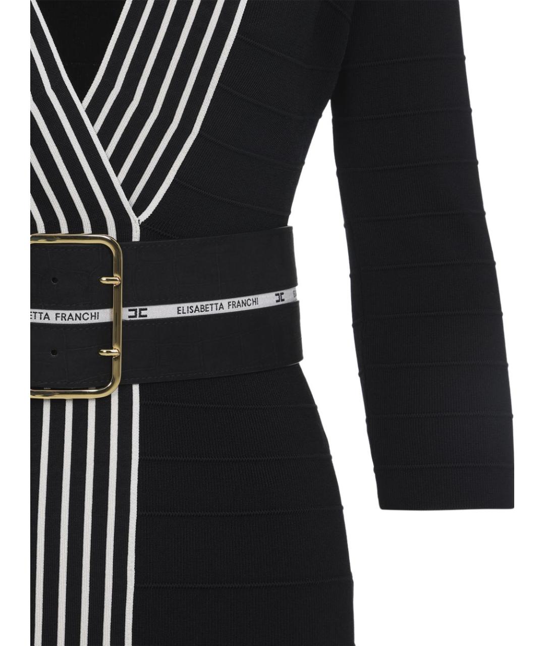 ELISABETTA FRANCHI Черное вискозное повседневное платье, фото 2