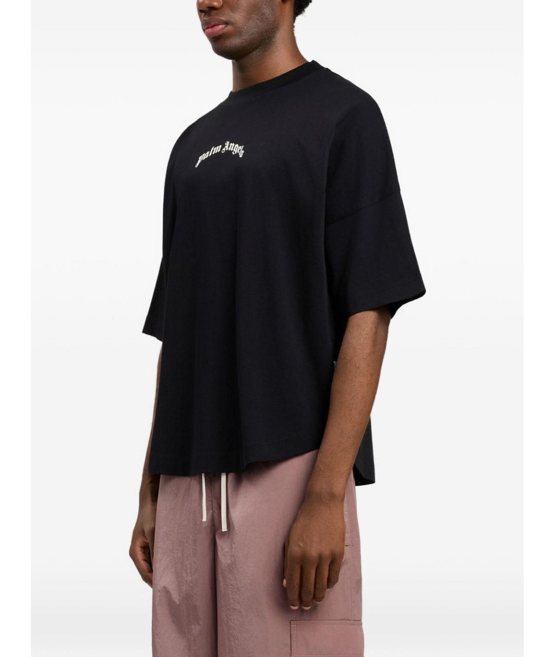 PALM ANGELS Черная хлопковая футболка, фото 4